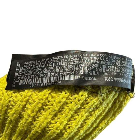 Zara Oversized Yellow Knit V-Neck Sweater - Picture 11 of 11